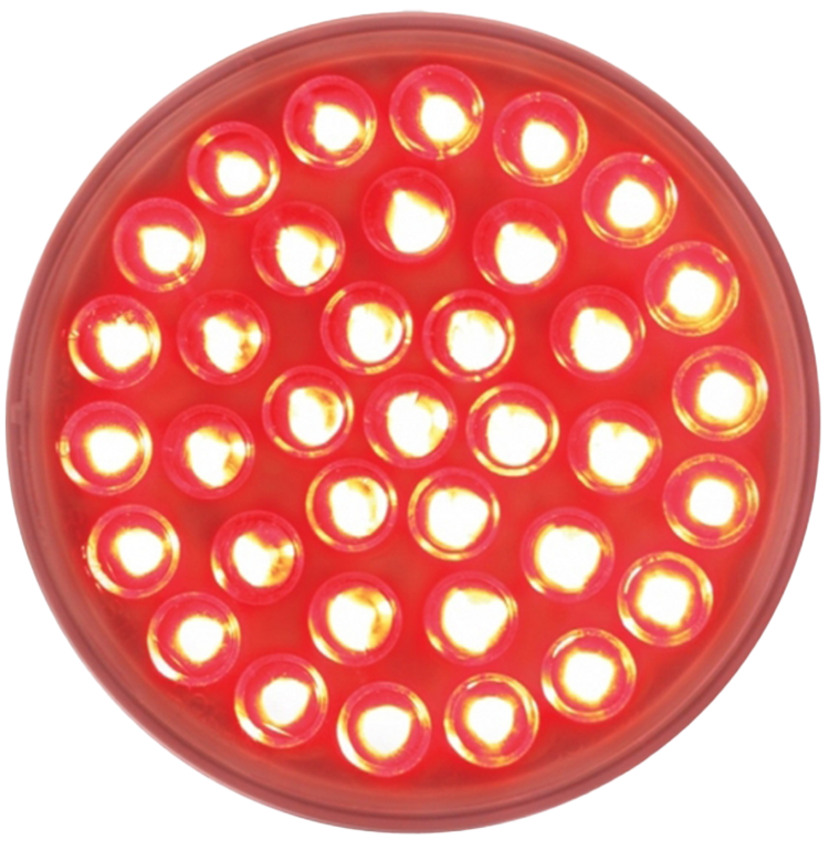 United Pacific 36 LED 4" Round Light – Red/Clear