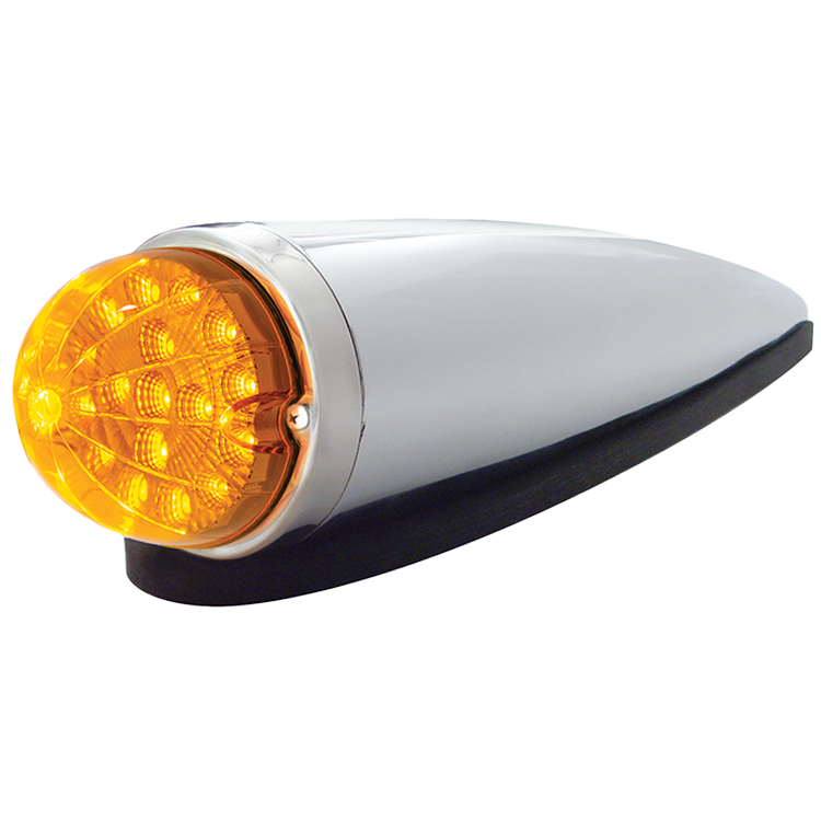 17 LED Dual Function Watermelon Clear Reflector Cab Light Kit - Amber LED/Amber Lens