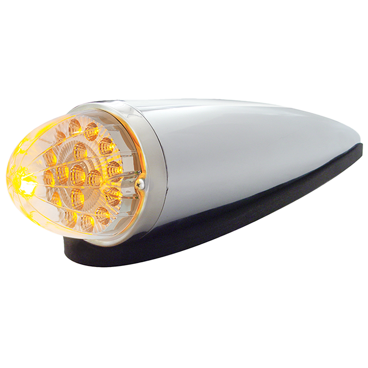 17 LED Dual Function Watermelon Clear Reflector Cab Light Kit - Amber LED/Clear Lens