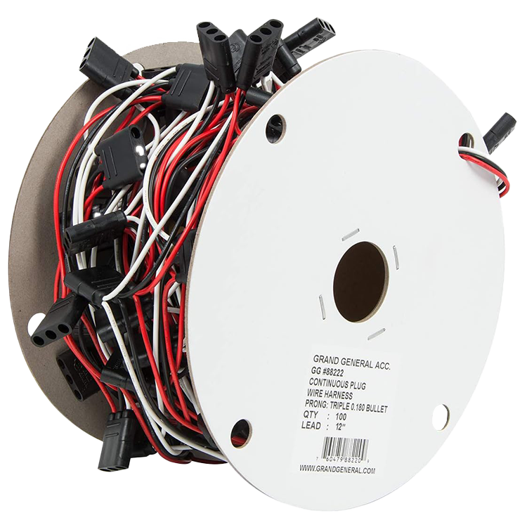 Grand General 12" Triple Female Plug with Continuous Wire Roll