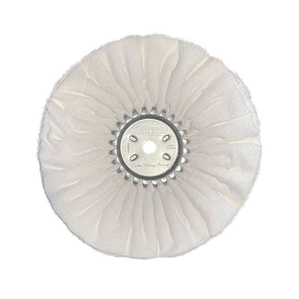Zephyr White Domet Flannel 8" Airway Buffing Wheel