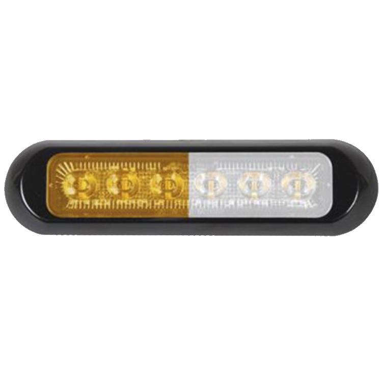 Thin Low Profile Amber/White Flashing Warning Light