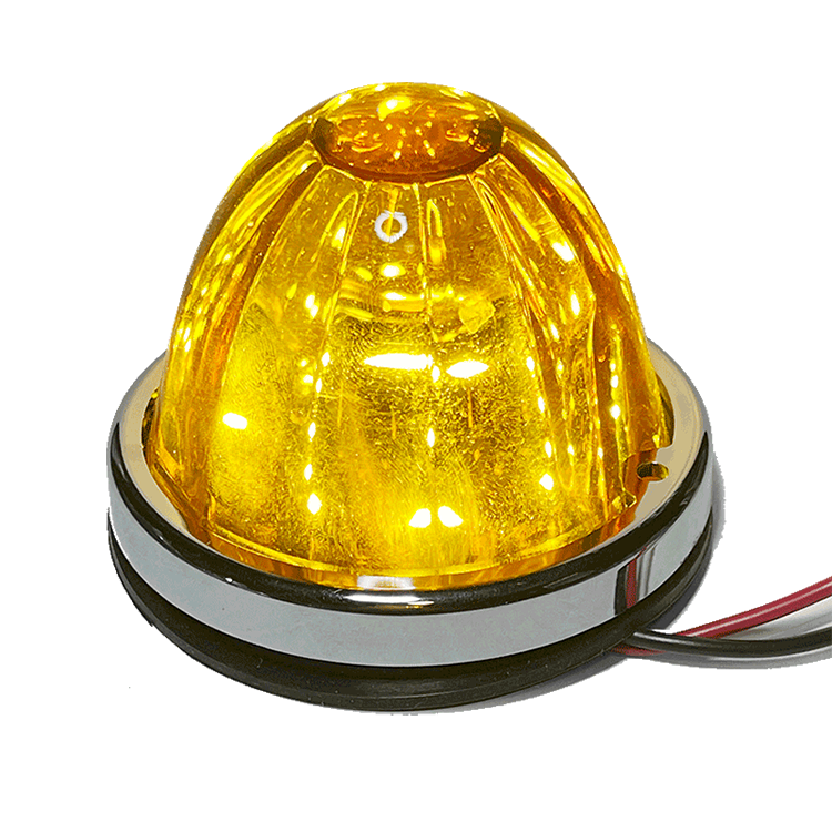 Vallley Chrome Glass Surface Mount Amber Watermelon Light