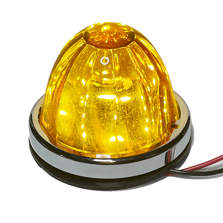 Vallley Chrome Glass Surface Mount Amber Watermelon Light