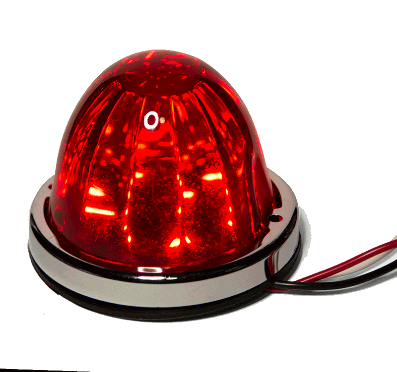 Vallley Chrome Glass Surface Mount Red Watermelon Light