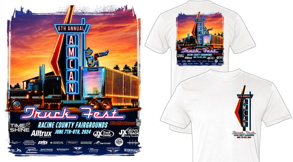 3XL White Amcan Truck Fest 2024 T-Shirt