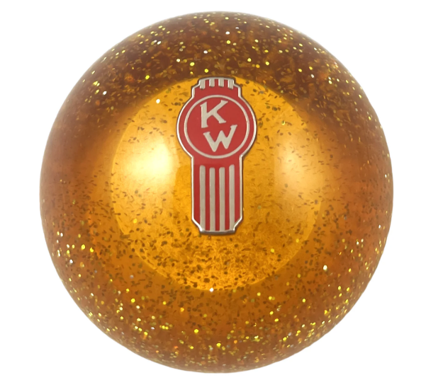 Twisted Shifterz Amber Glitter Crooked Brake Knob for Kenworth