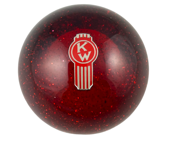 Twisted Shifterz Red Glitter Crooked Brake Knob for Kenworth