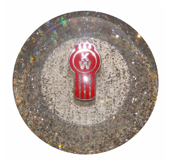 Twisted Shifterz Clear Glitter Crooked Brake Knob for Kenworth