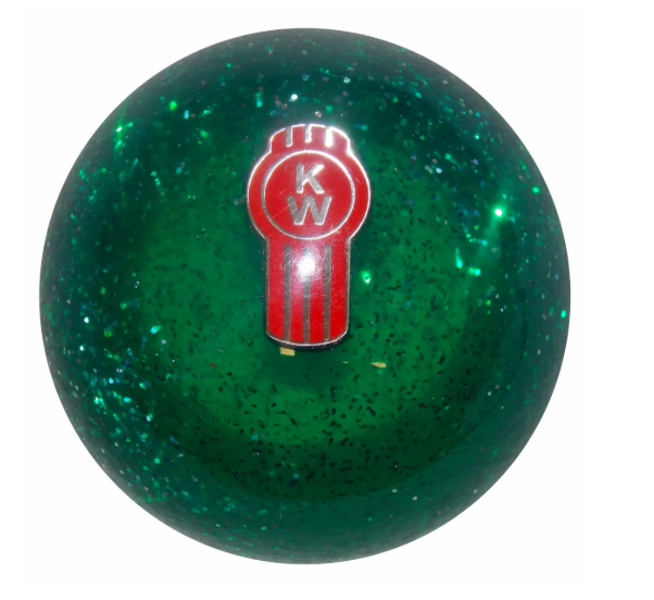 Twisted Shifterz Green Glitter Shift Knob for Kenworth