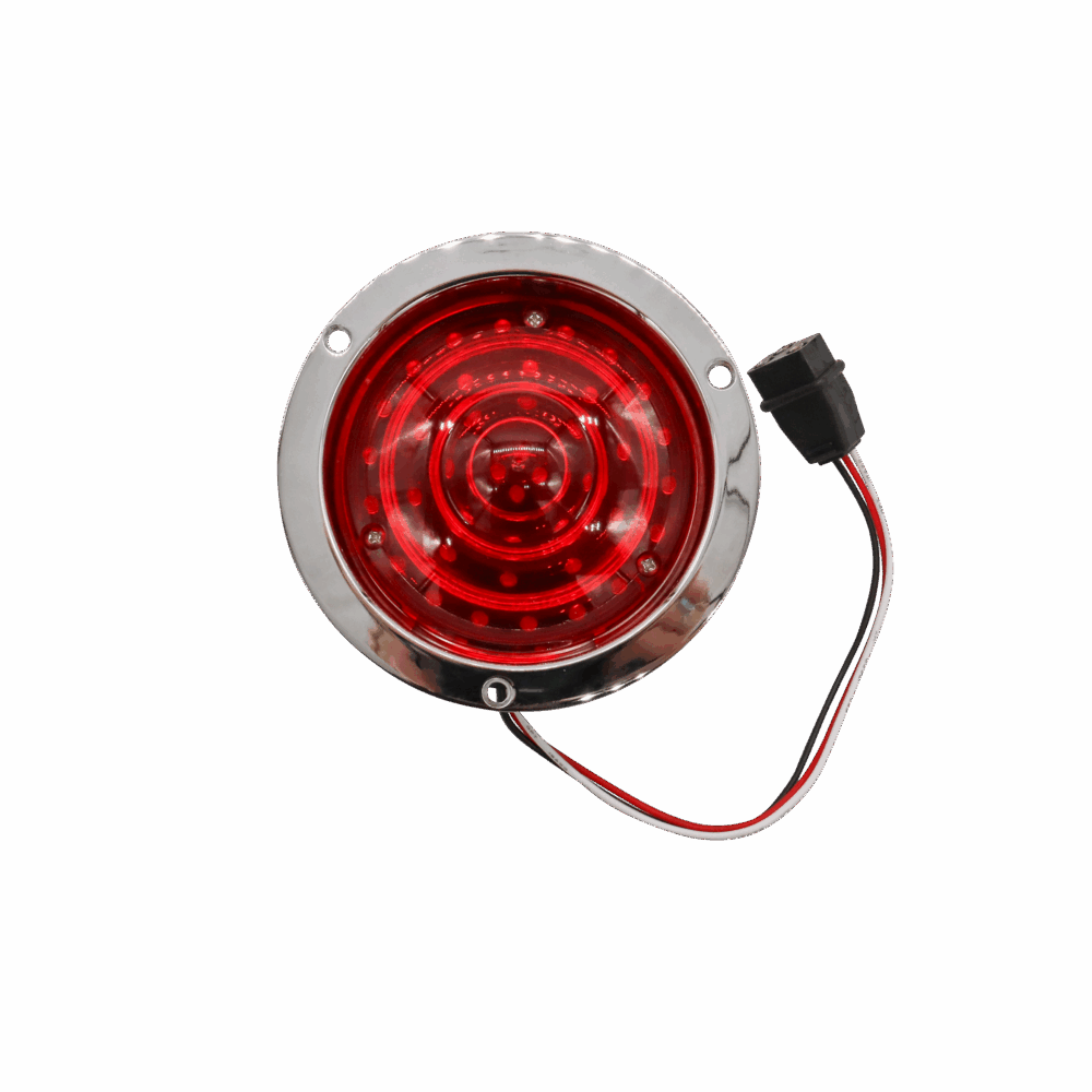 40 LED 4" Round Flange Mount Deep-Dish Light (Stop, Turn & Tail) - Red LED/Red Lens