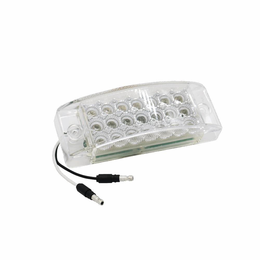 21 LED Reflector Rectangular Light (Clearance/Marker) - Amber LED/Clear Lens