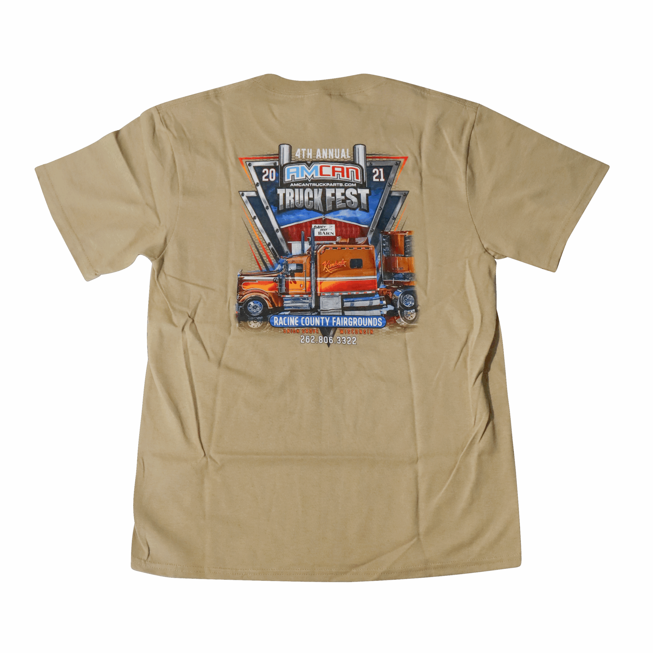 Youth Large Brown Amcan Truck Fest 2021 T-Shirt