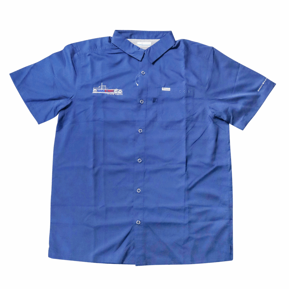 3XL Dark Blue Button Up Camp Shirt