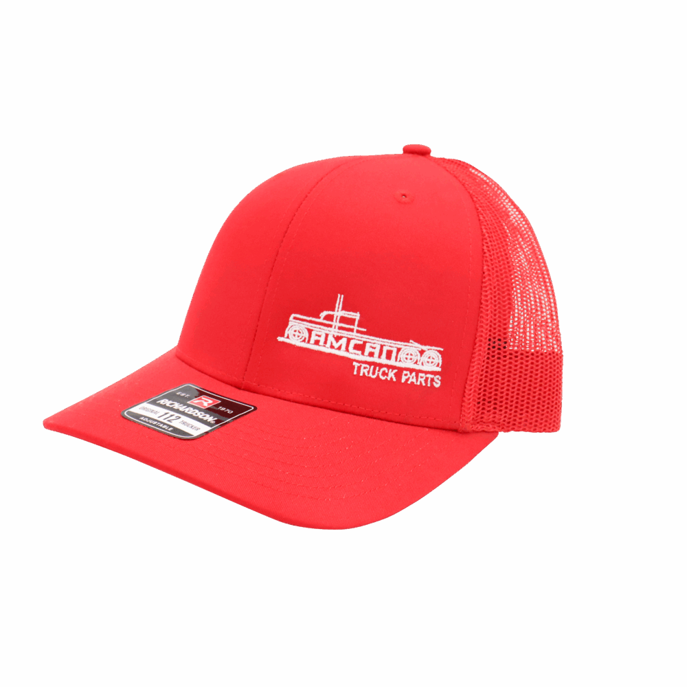 Red Richardson 112 Trucker Hat with Amcan Logo