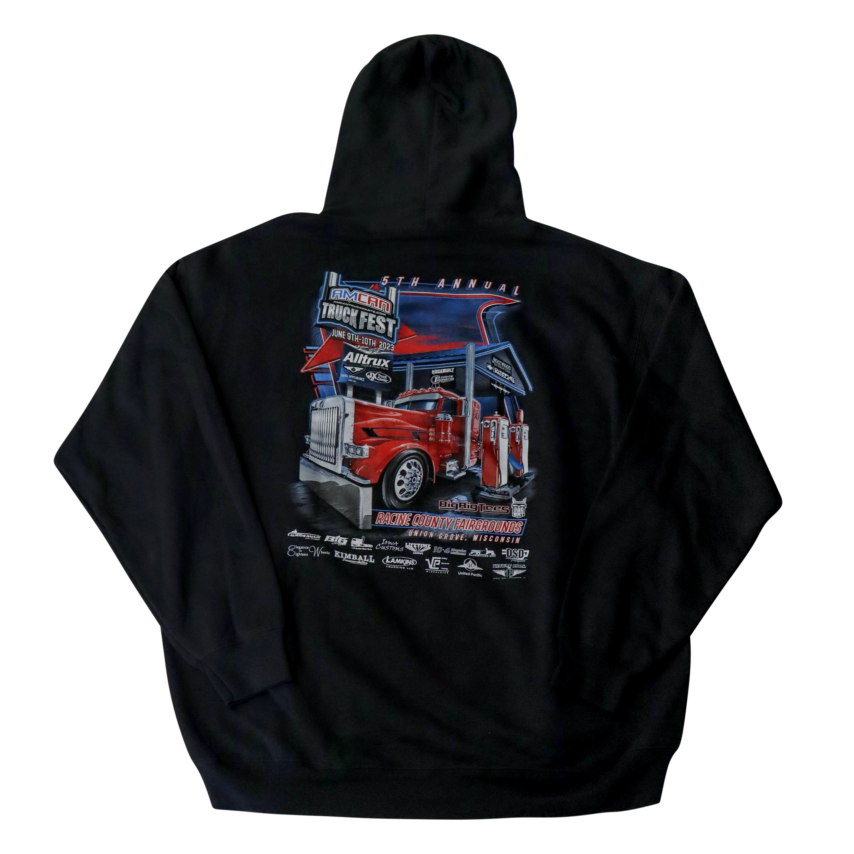 2XL Amcan Truck Fest 2023 Black Hoodie