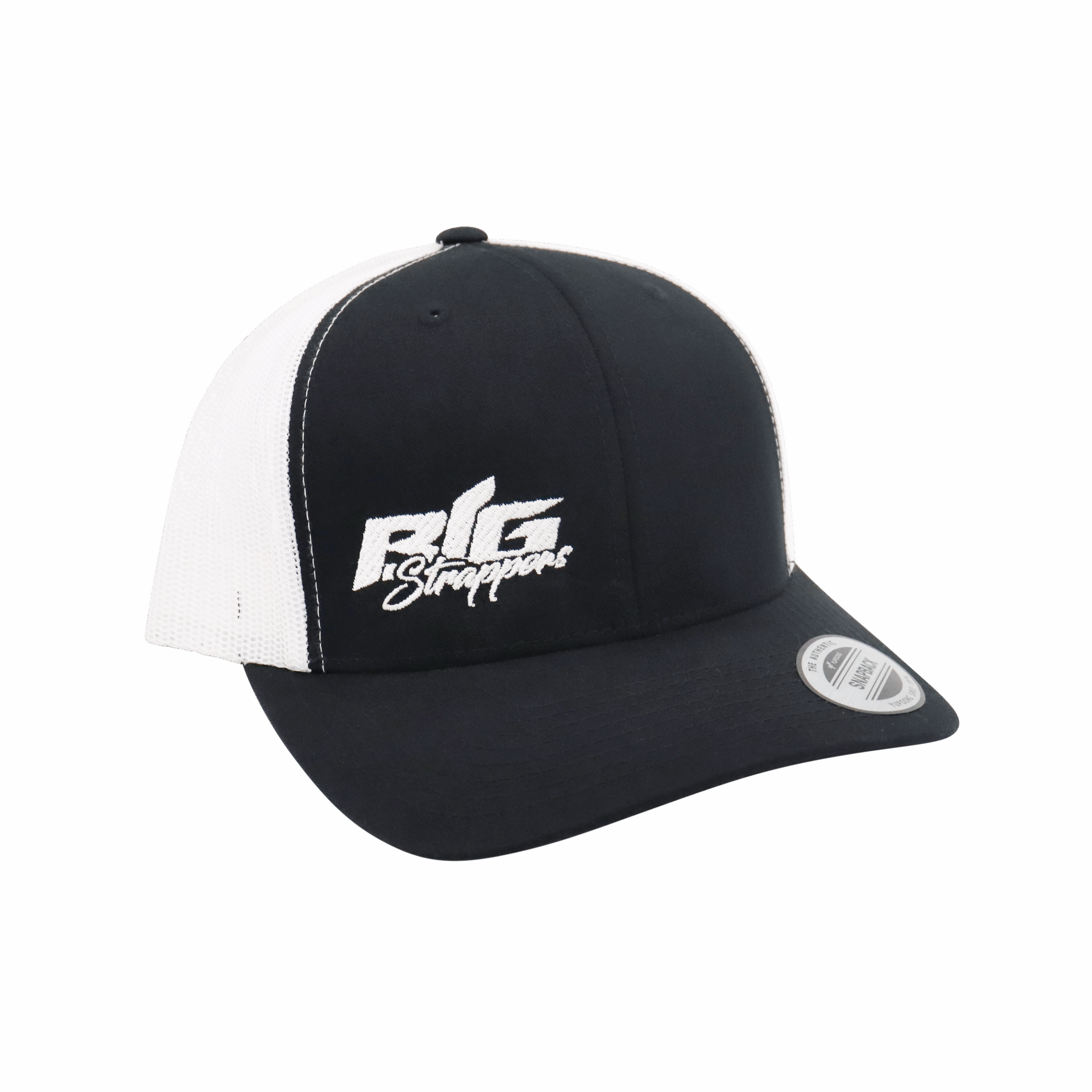 Big Strappers White & Black Snapback