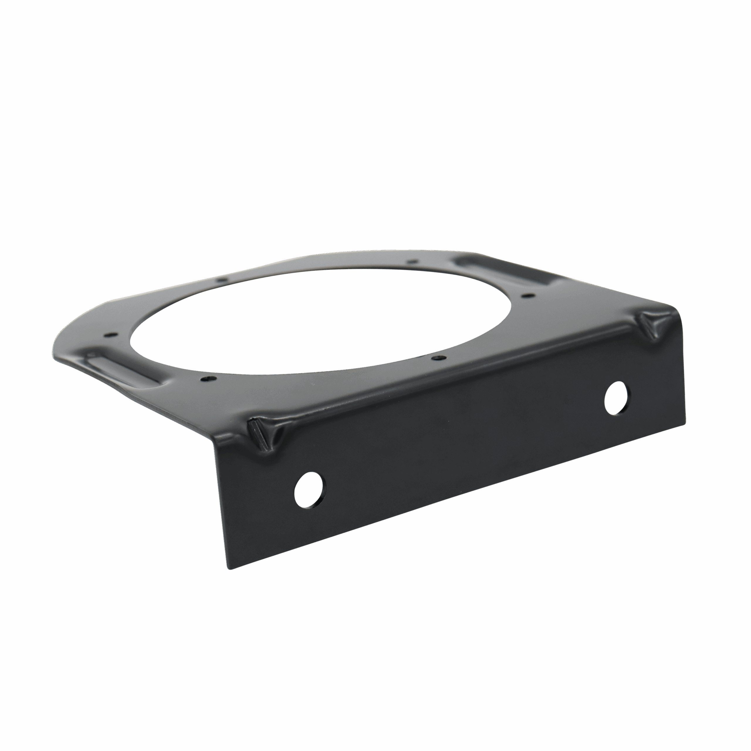 4" Black Light Bracket With Flange - 1 Cutout