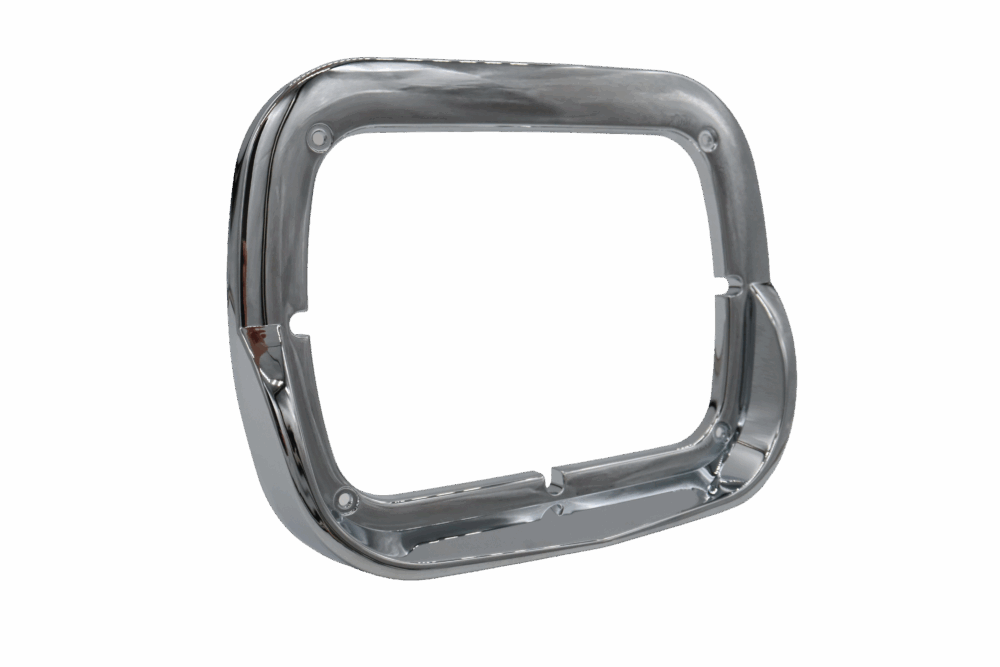 Chrome Plastic 5" X 7" Headlight Bezel With Visor