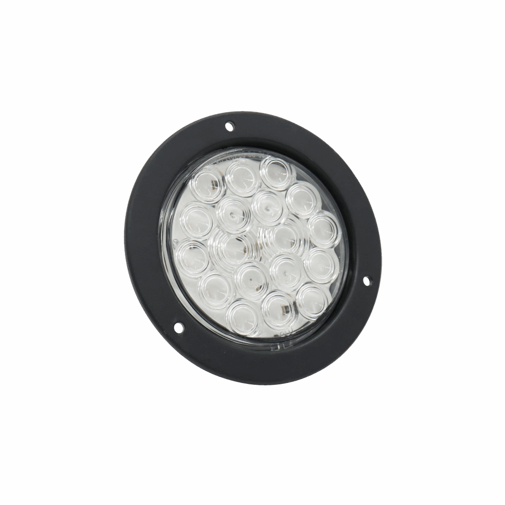 Red Clear Fleet Series 4" LED Light w/ Black Flange Mount & 3 Wires