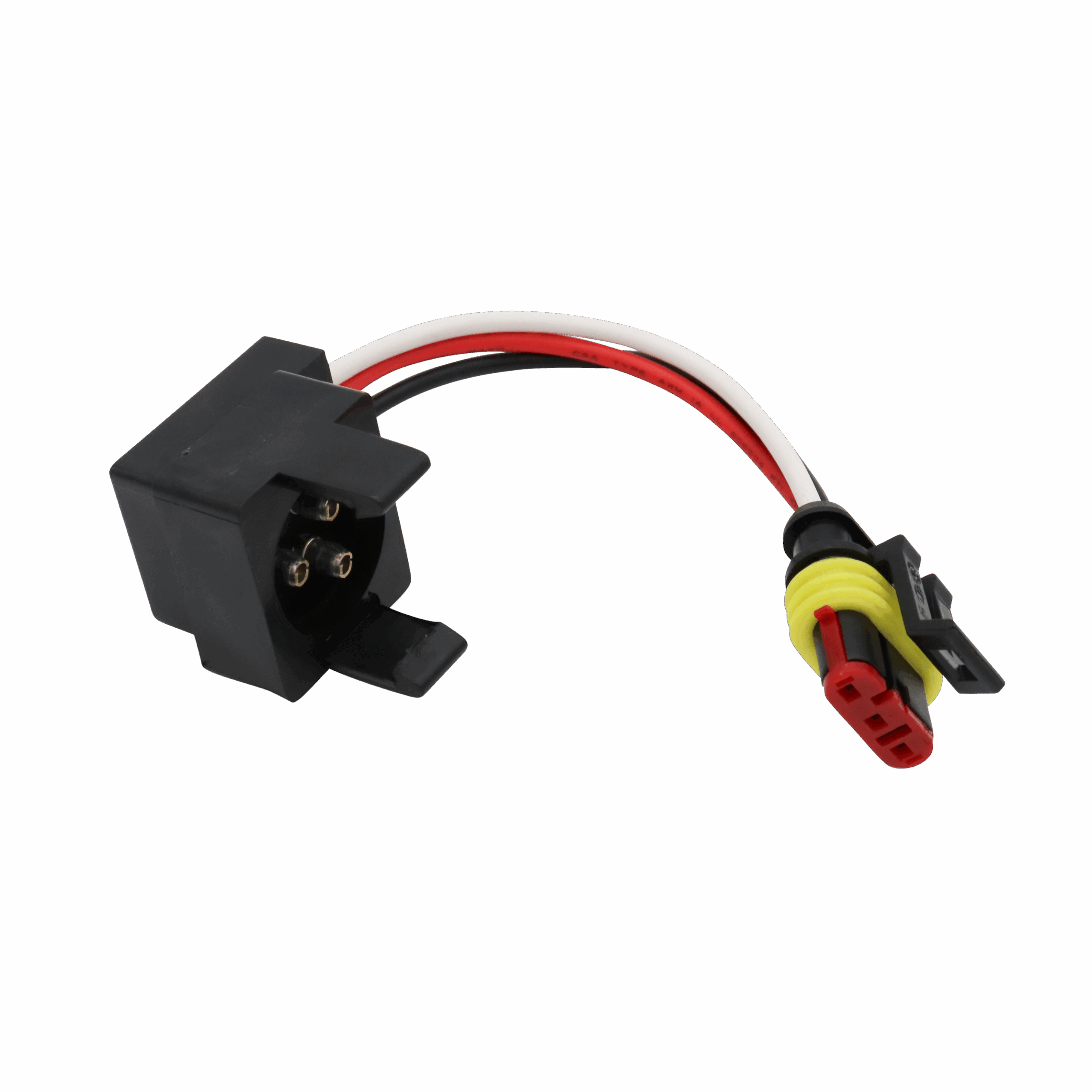 Round Male 3-Pin to Straight 3-Pin Light Plug Adapter