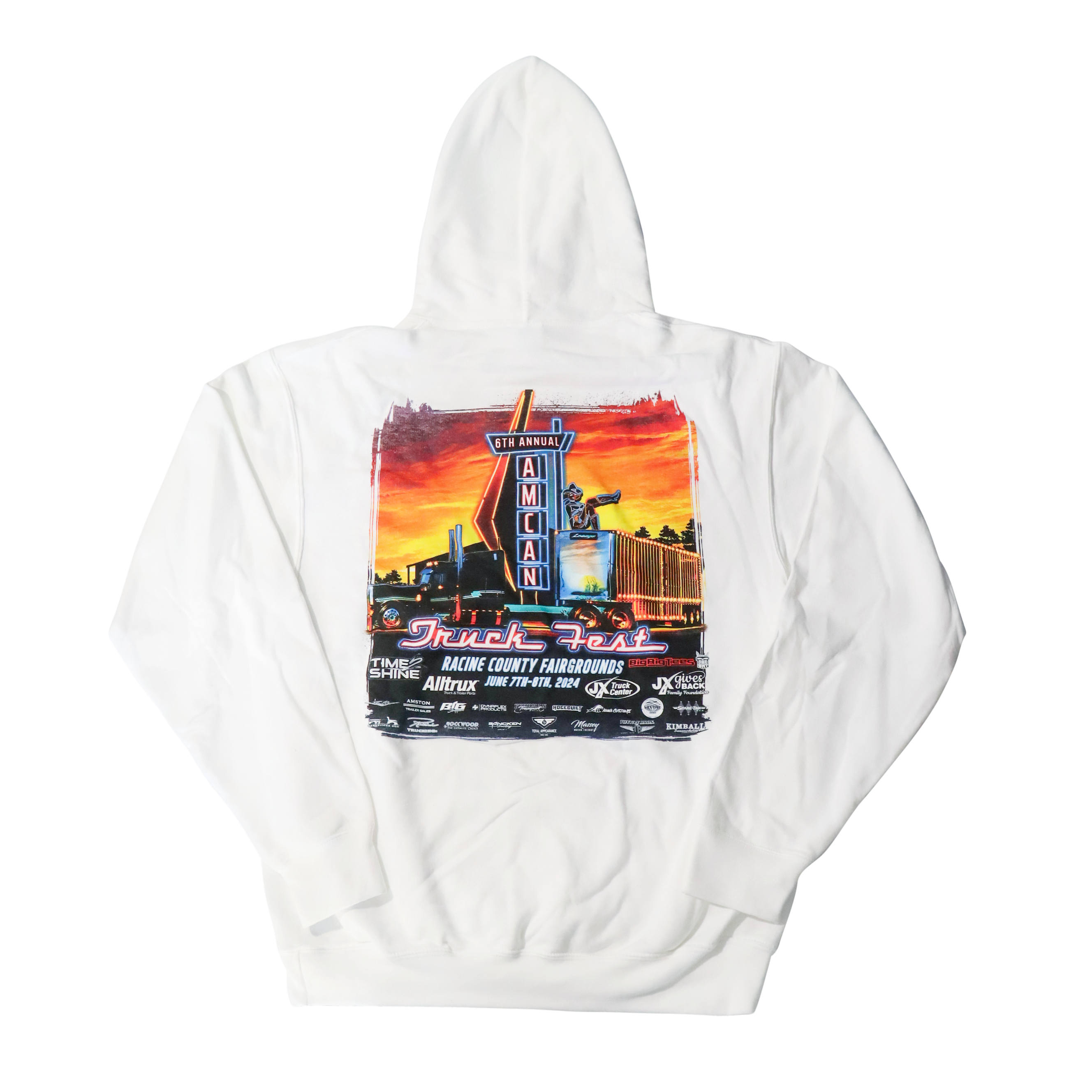 2XL White Amcan Truck Fest 2024 Sweathirt