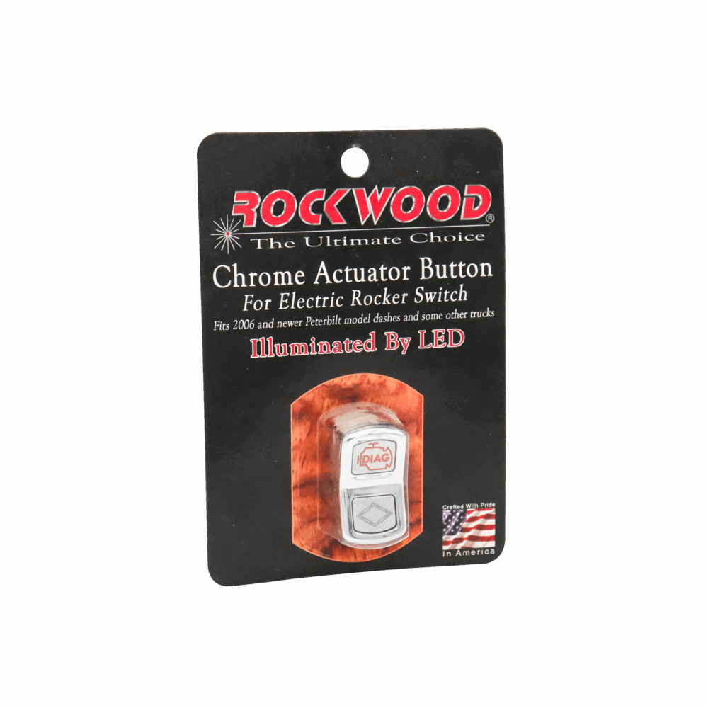 Chrome - Actuator Button for Electric Rocker Switch - Illuminated by LED - Diagnostic