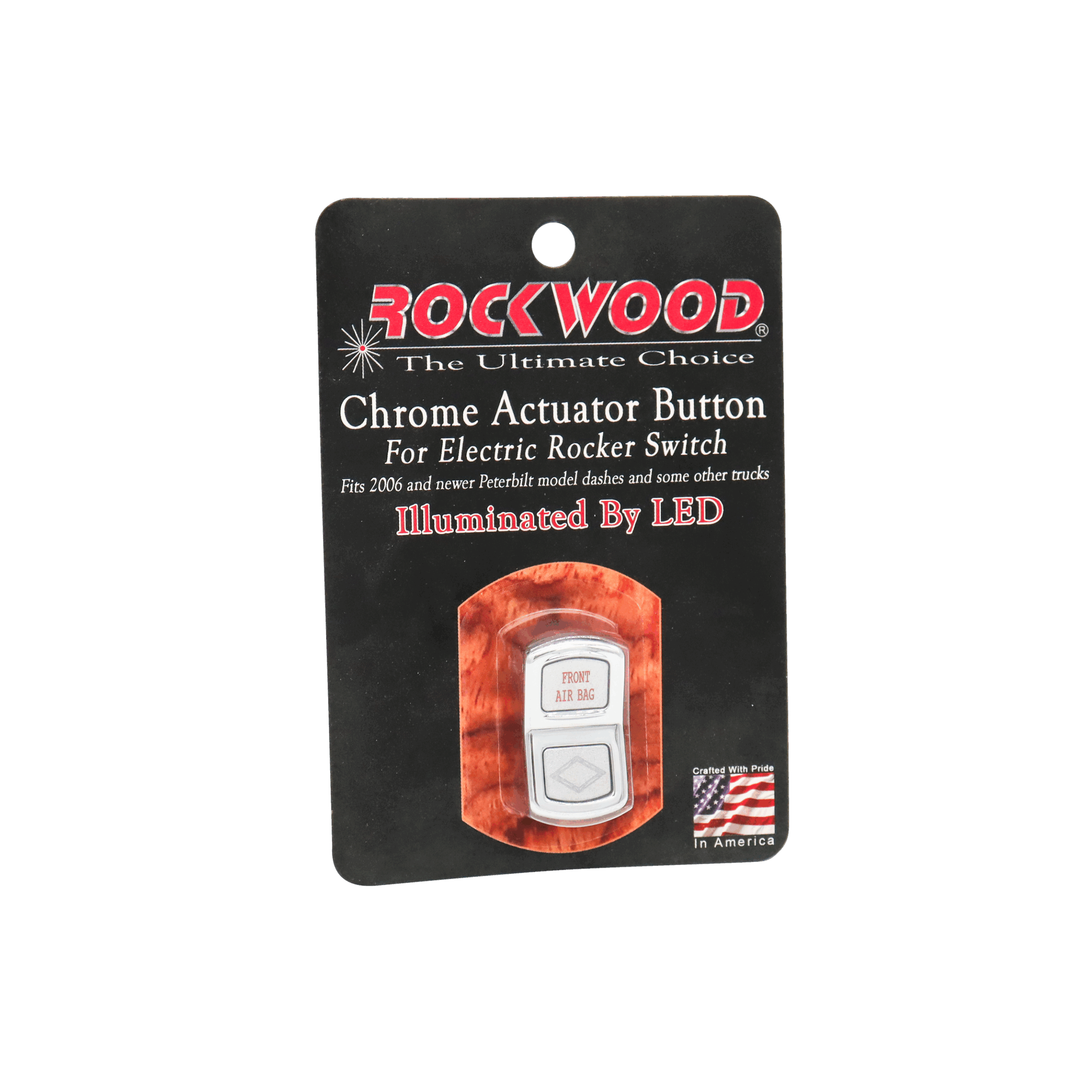 Rockwood Products Chrome Actuator Button for Front Air Bags Electric Rocker Switch