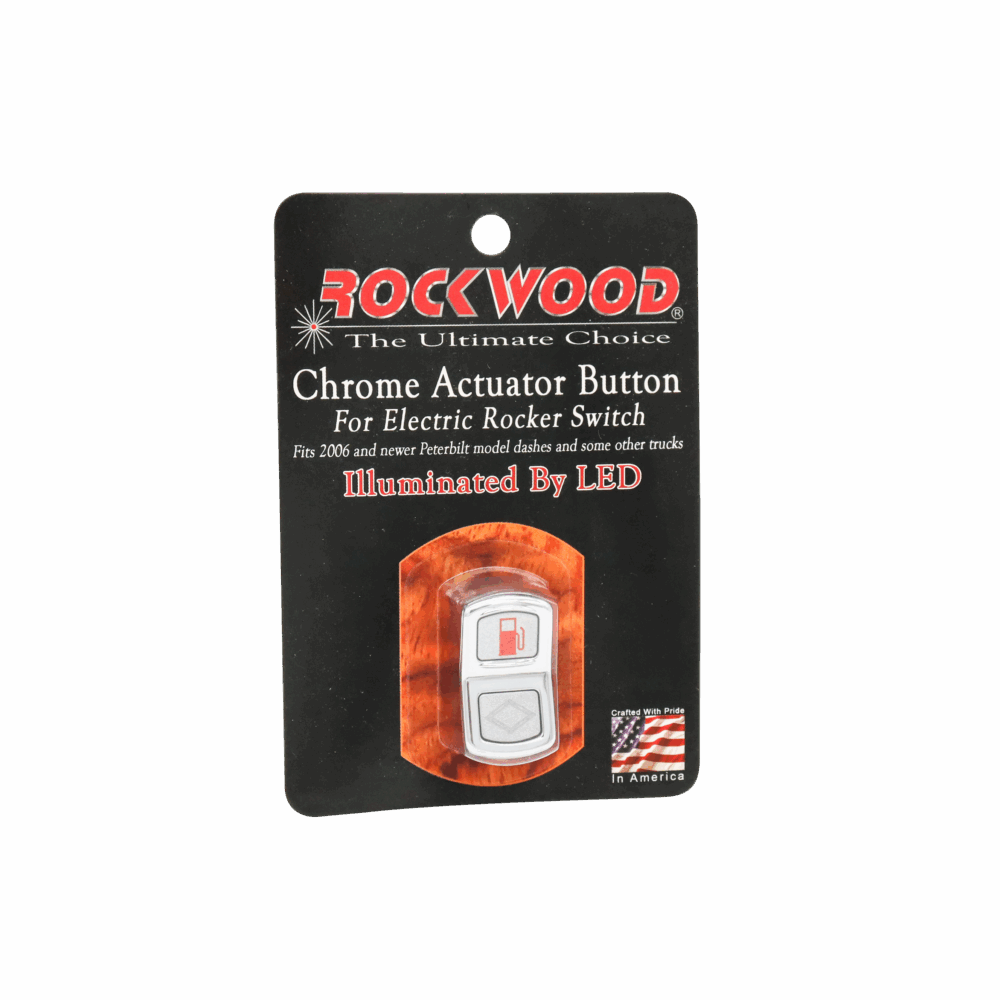 Chrome - Actuator Button for Electric Rocker Switch - Illuminated by LED - Fuel