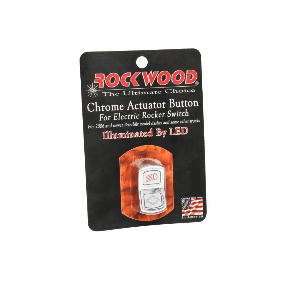 Chrome - Actuator Button for Electric Rocker Switch - Illuminated by LED - Headlights
