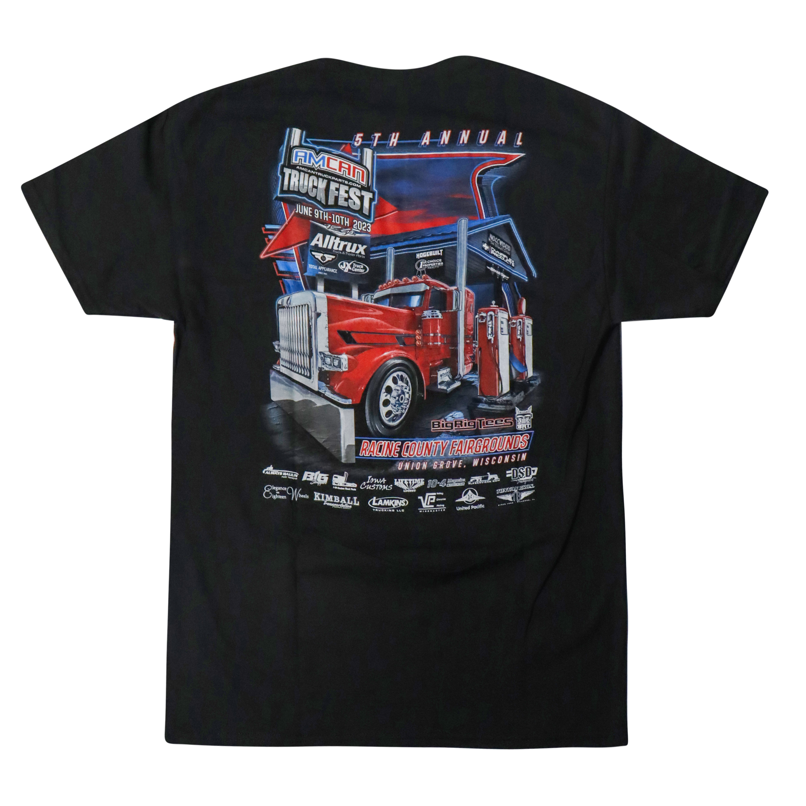Youth XSmall Black Amcan Truck Fest 2023 T-Shirt