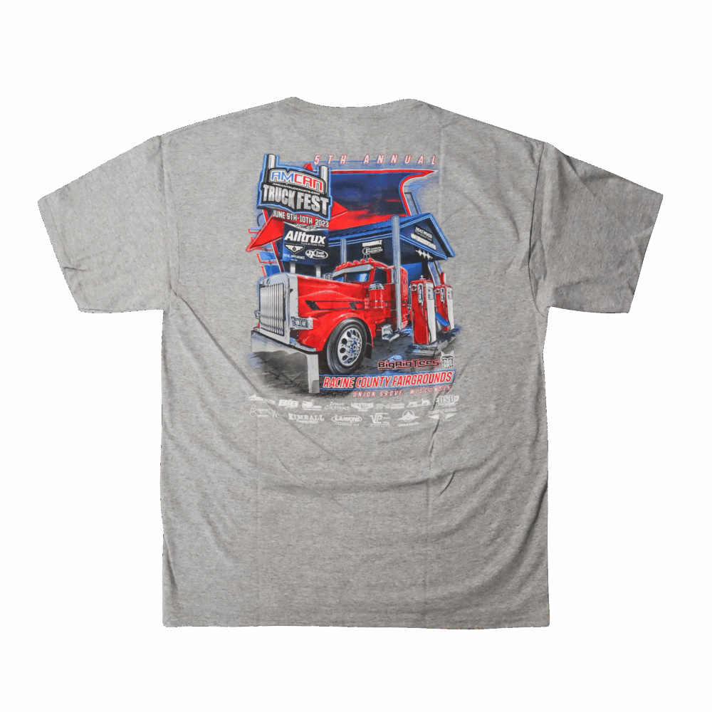 Small Gray Amcan Truck Fest 2023 T-Shirt