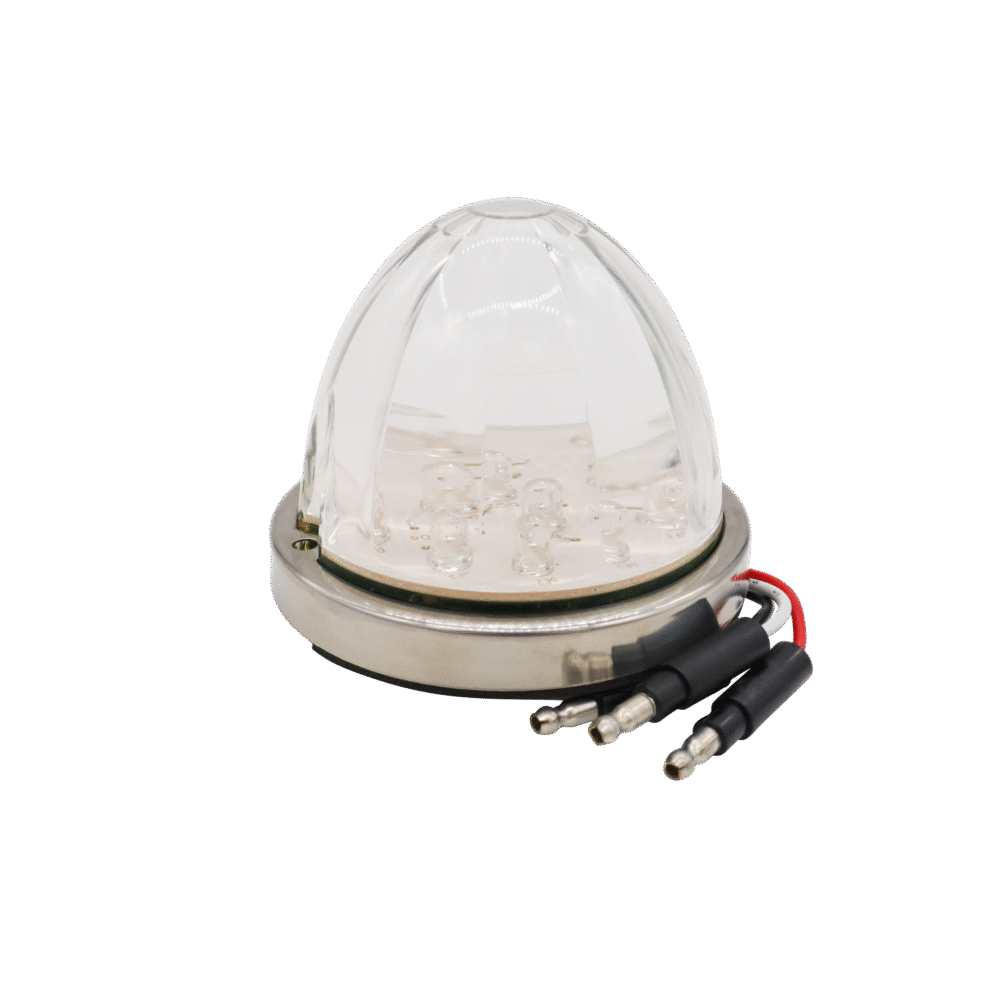 17 LED Dual Function Watermelon Flush Mount Kit With Low Profile Bezel - Red LED/Clear Lens